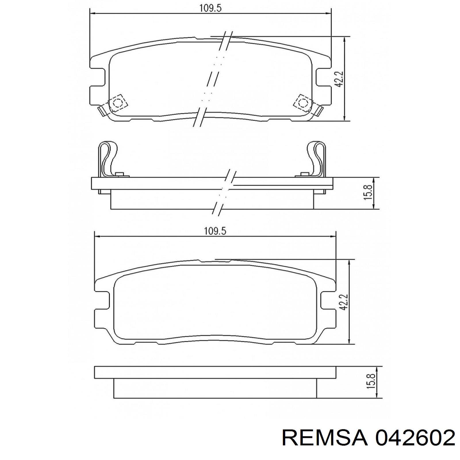 Задні дискові колодки Remsa 042602