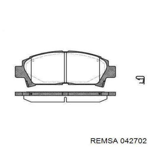 Колодки гальмівні передні, дискові 042702 Remsa