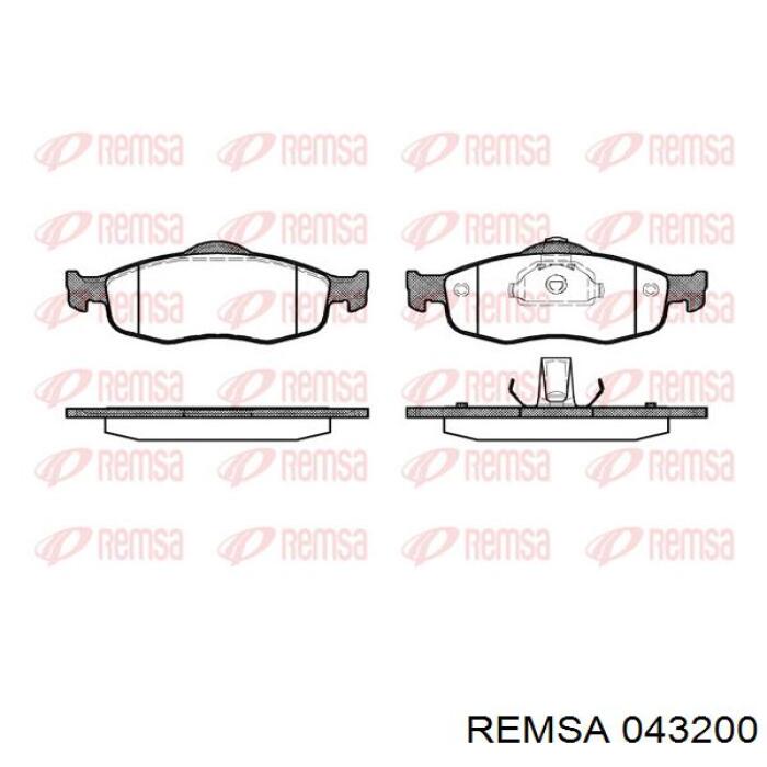 Колодки гальмівні передні, дискові 043200 Remsa