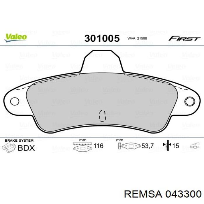 Задні гальмівні колодки Remsa 043300 ціна, від 19.45 USD