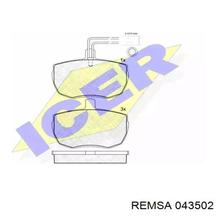 Передні тормозні колодки 043502 Remsa