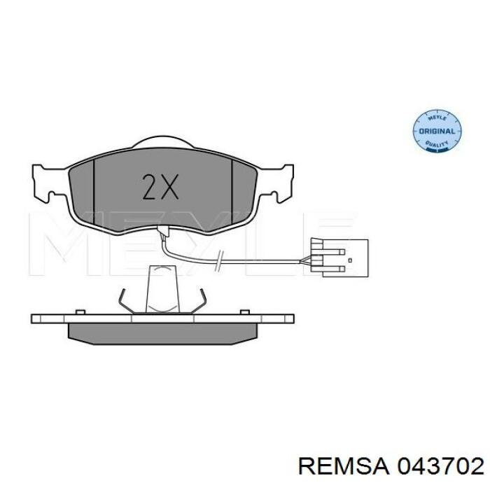 Купити 043702 Remsa Колодки гальмівні передні, дискові