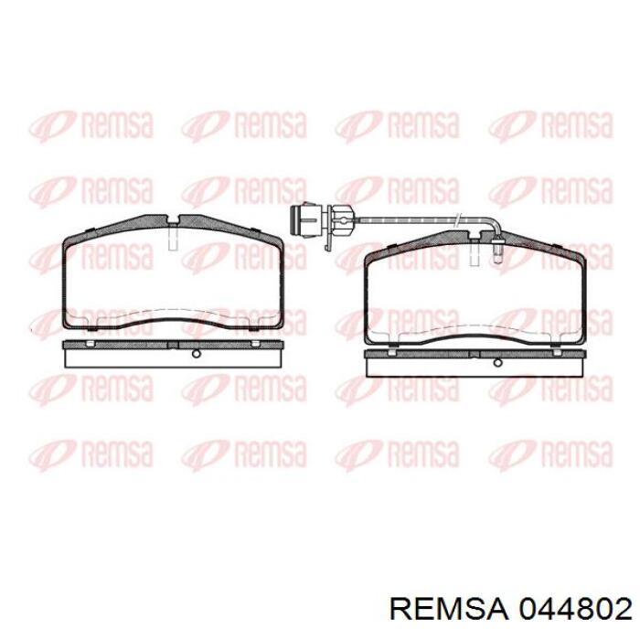 Колодки гальмівні передні, дискові 044802 Remsa