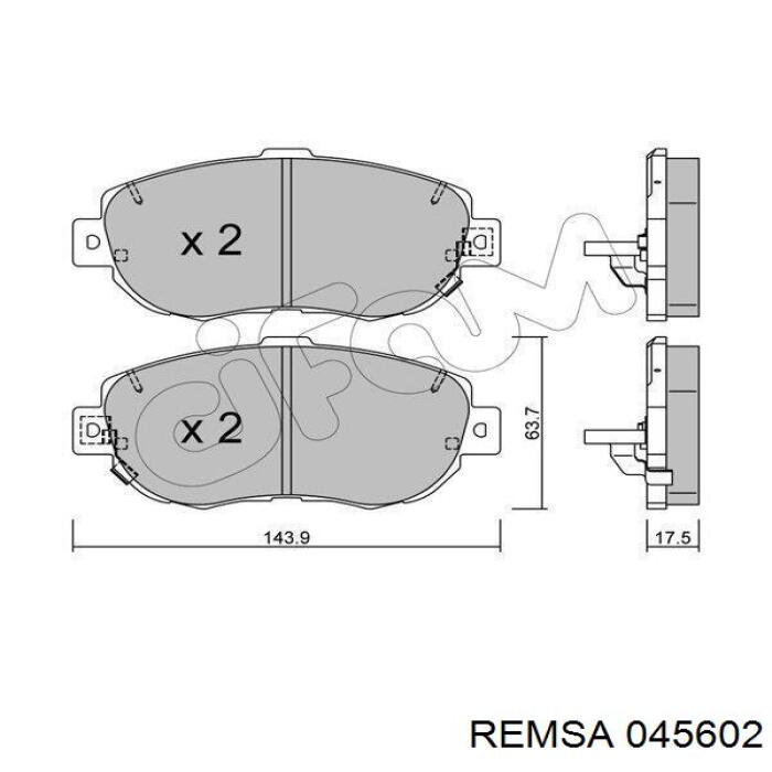 Гальмівні колодки Remsa 045602 ціна, від 30.56 USD