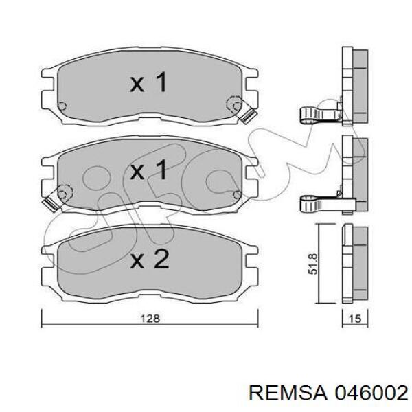Передні тормозні колодки 046002 Remsa