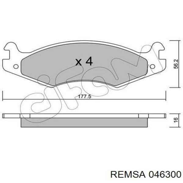 046300 Remsa колодки гальмівні передні, дискові