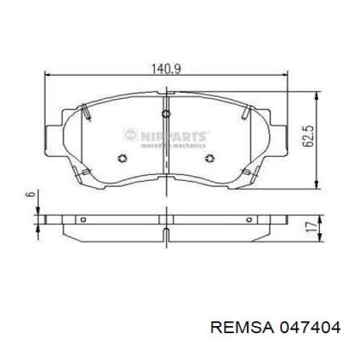 Тормозні колодки Remsa 047404