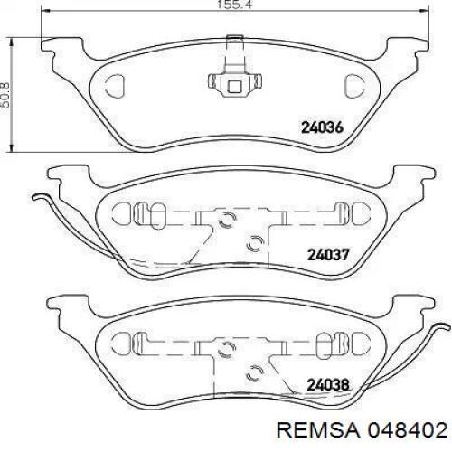 Гальмівні колодки Remsa 048402 ціна, від 23.26 USD