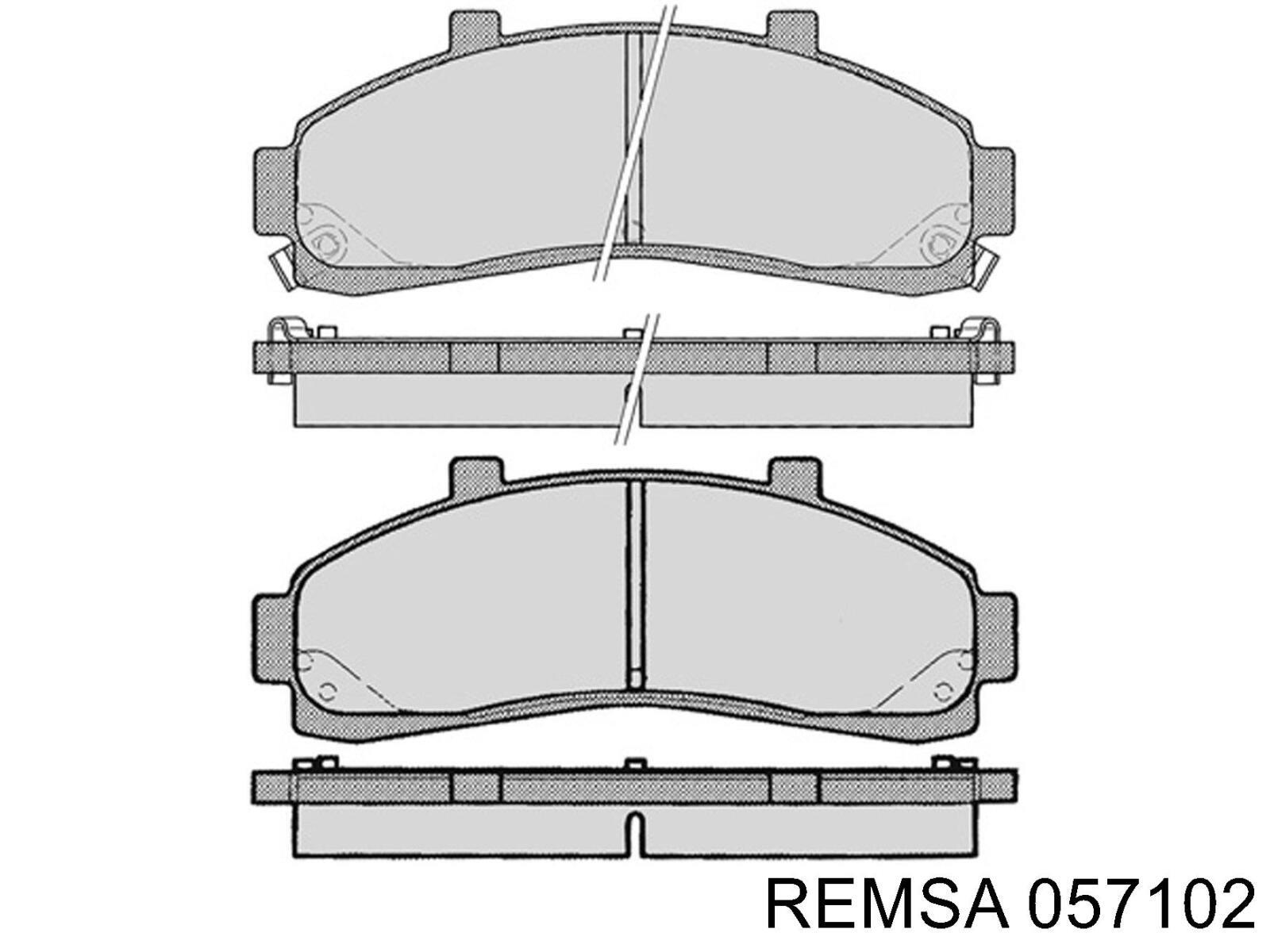 Передні тормозні колодки 057102 Remsa