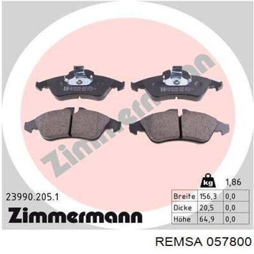 Тормозні колодки Remsa 057800