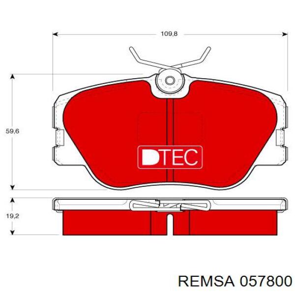 Передні тормозні колодки 057800 Remsa