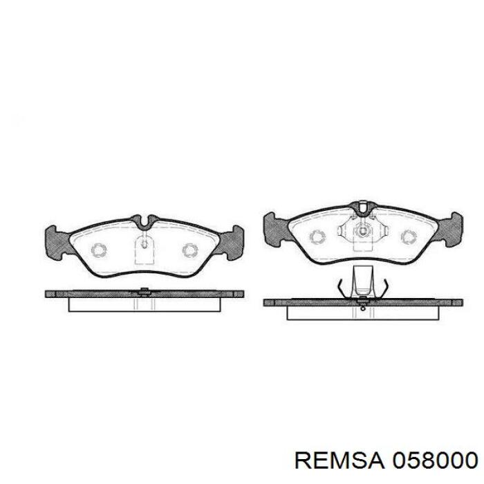 058000 Remsa колодки гальмові задні, дискові