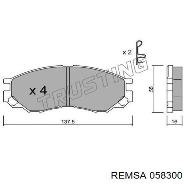 Тормозні колодки Remsa 058300
