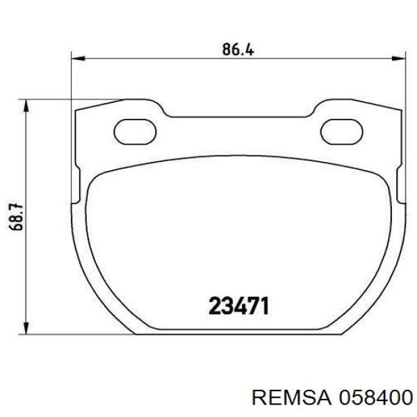 058400 Remsa Колодки гальмівні задні, дискові