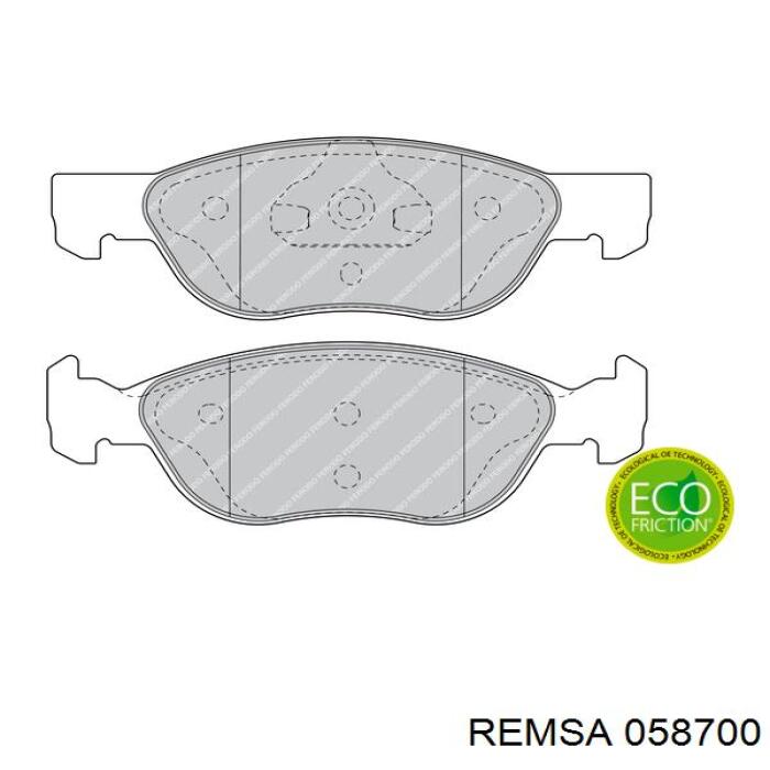 Тормозні колодки Remsa 058700