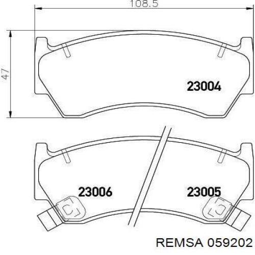 Купити 059202 Remsa Колодки гальмівні передні, дискові