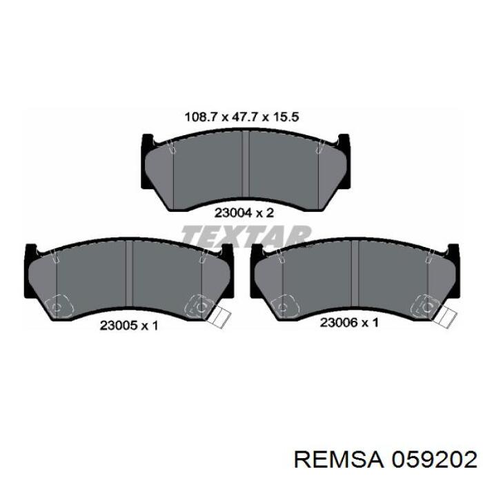 Передні тормозні колодки 059202 Remsa
