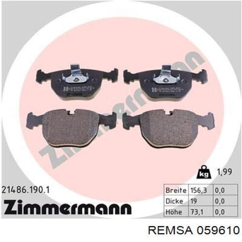 Гальмівні колодки Remsa 059610 ціна, від 30.44 USD