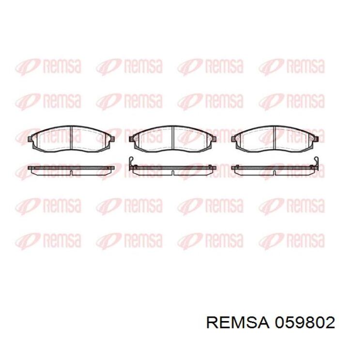 Колодки гальмівні передні, дискові 059802 Remsa