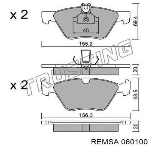 Гальмівні колодки Remsa 060100 ціна, від 25.75 USD