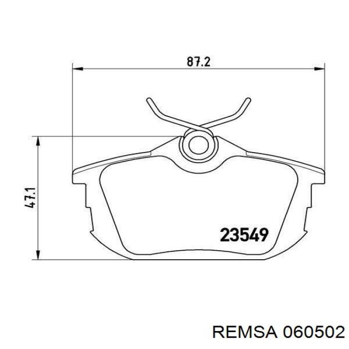 Задні гальмівні колодки 060502 Remsa