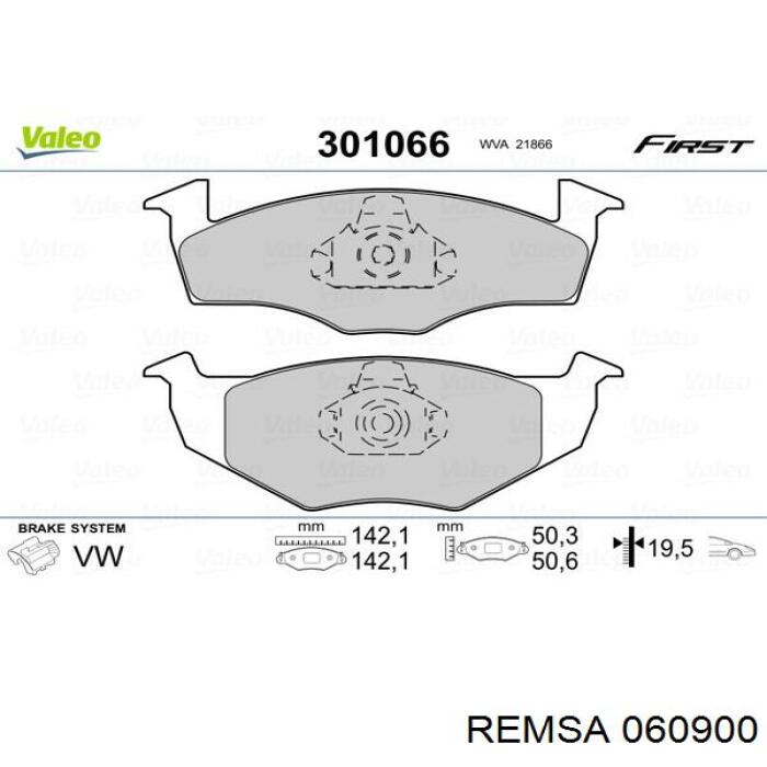 060900 Remsa колодки гальмівні передні, дискові