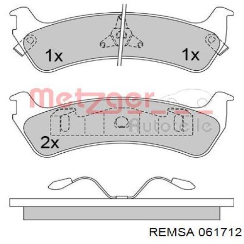 Задні дискові колодки Ford 5262349