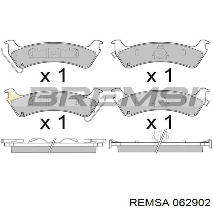 Купити 062902 Remsa Задні колодки