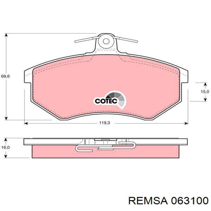 Тормозні колодки Remsa 063100