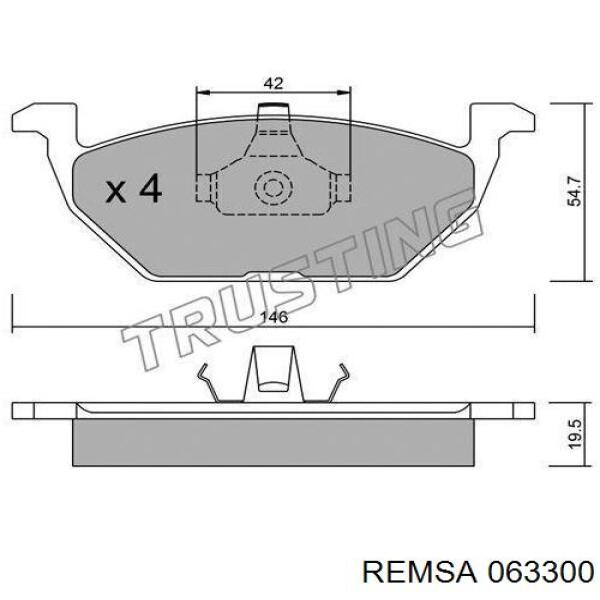Гальмівні колодки Remsa 063300 ціна, від 25.76 USD