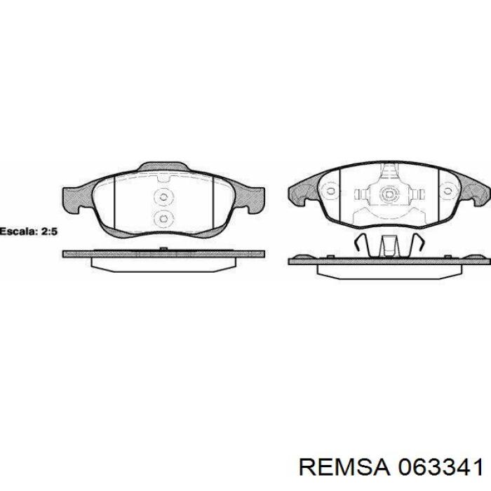 Передні тормозні колодки 063341 Remsa