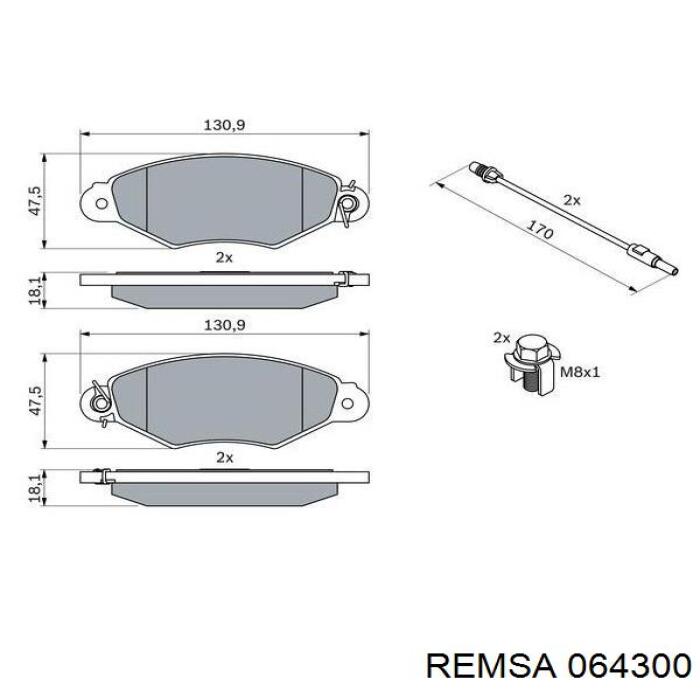 Тормозні колодки Remsa 064300