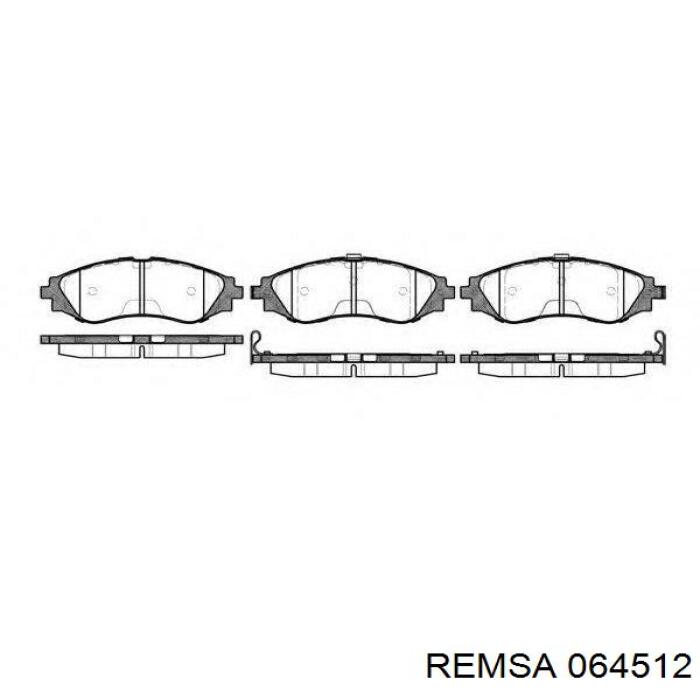 064512 Remsa колодки гальмівні передні, дискові