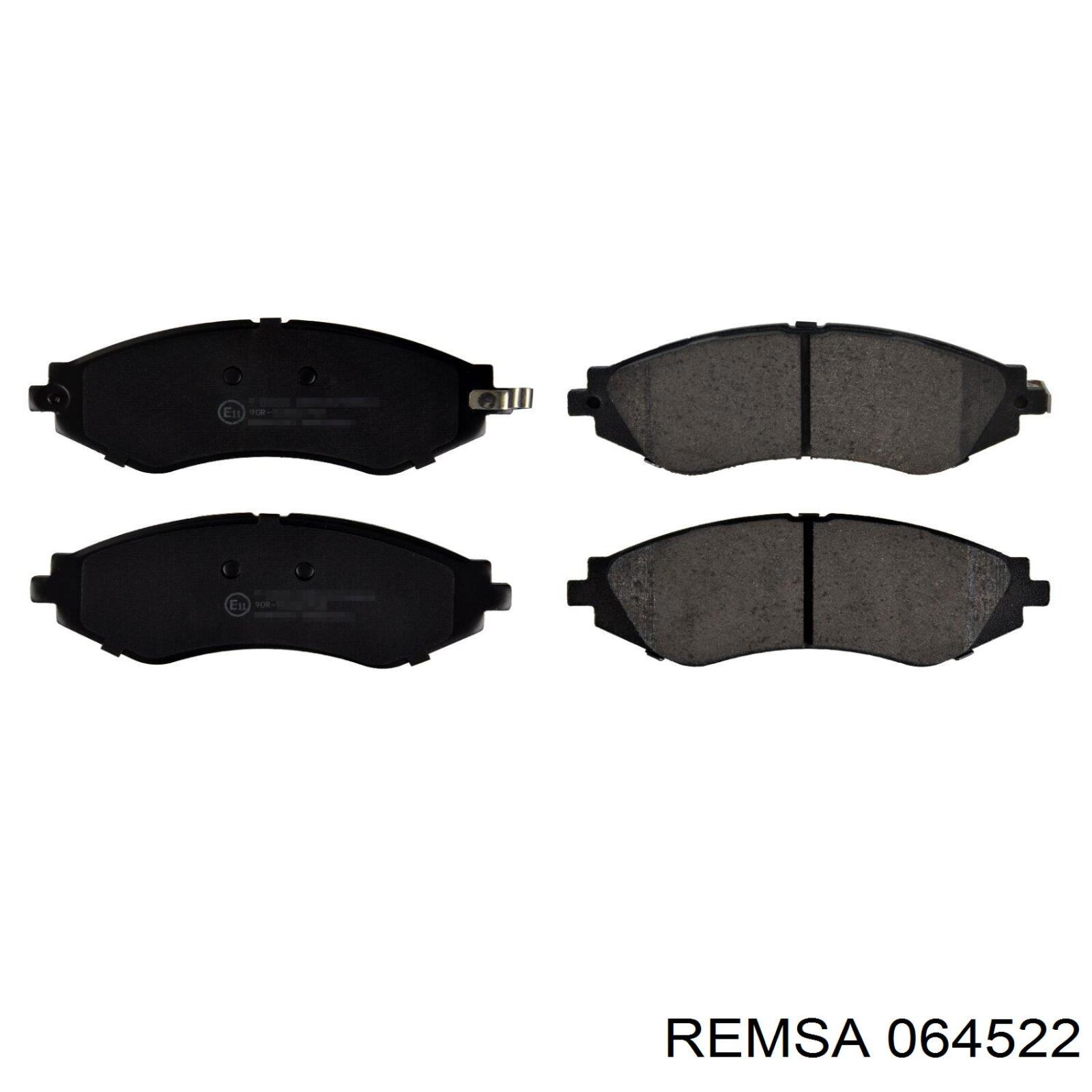 064522 Remsa колодки гальмівні передні, дискові