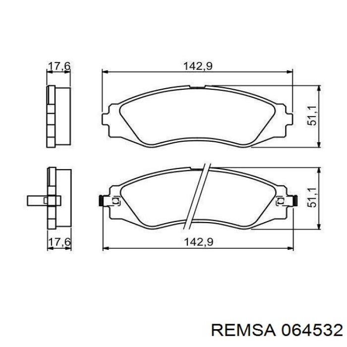 Тормозні колодки Remsa 064532