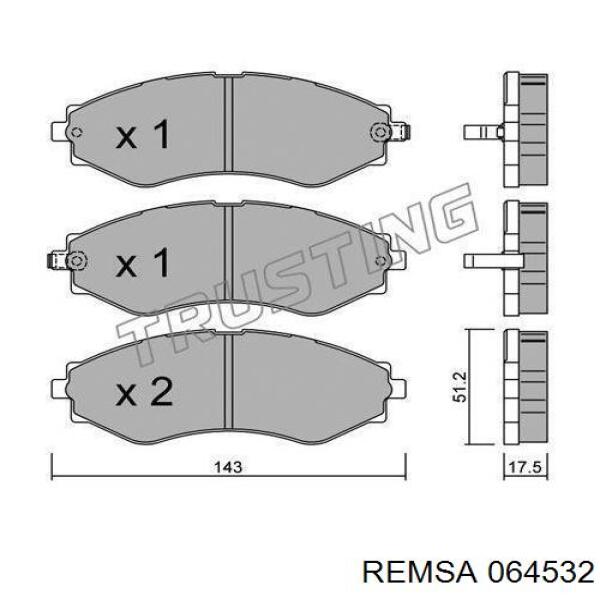 064532 Remsa Передні гальмівні колодки