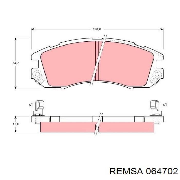 Тормозні колодки Remsa 064702