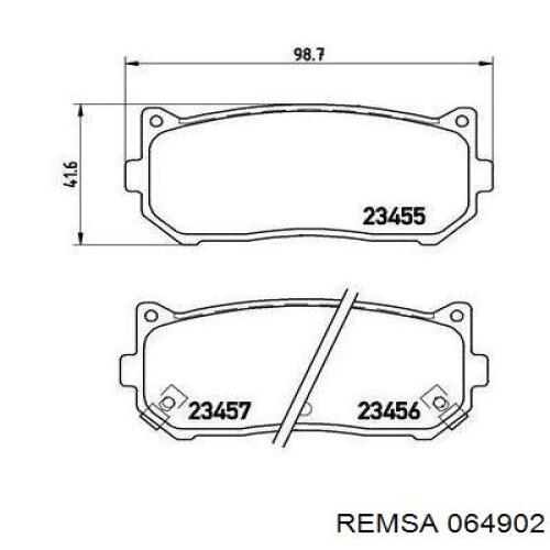 Задні гальмівні колодки Remsa 064902 ціна, від 15.08 USD