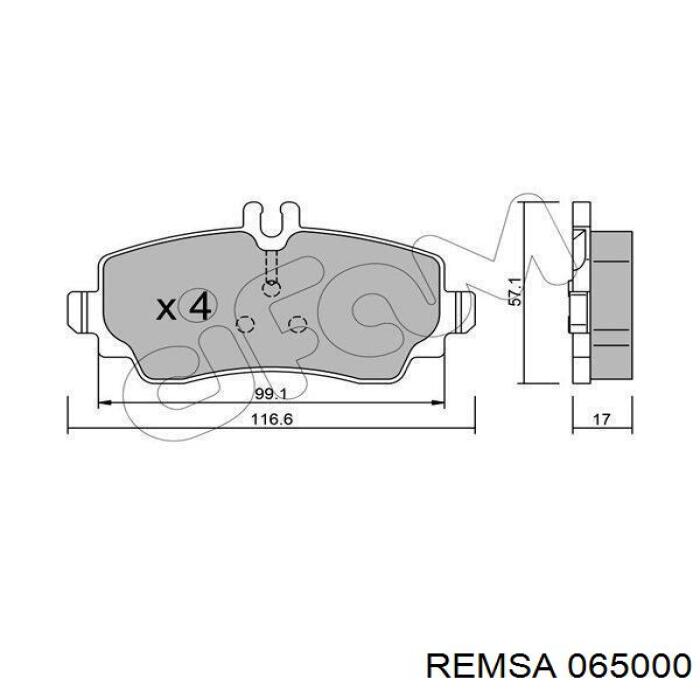 Гальмівні колодки Remsa 065000 ціна, від 25.50 USD