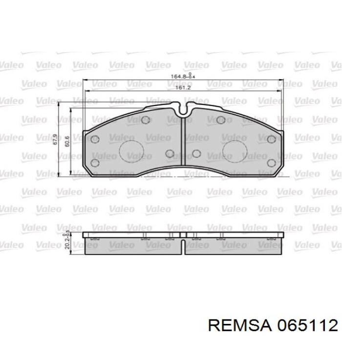 Передні тормозні колодки 065112 Remsa
