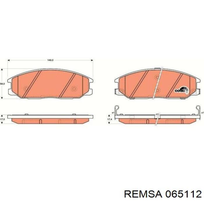 Гальмівні колодки Remsa 065112 ціна, від 27.49 USD