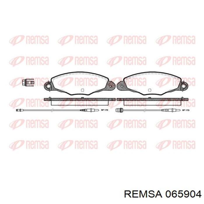 065904 Remsa колодки гальмівні передні, дискові