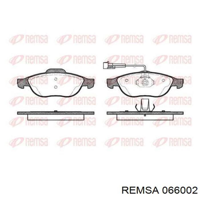 Колодки гальмівні передні, дискові 066002 Remsa