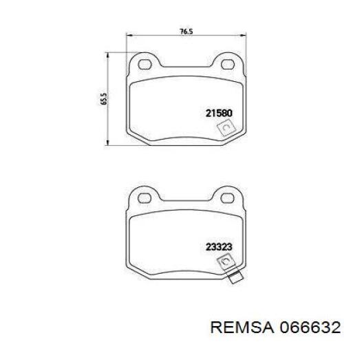 Тормозні колодки Remsa 066632