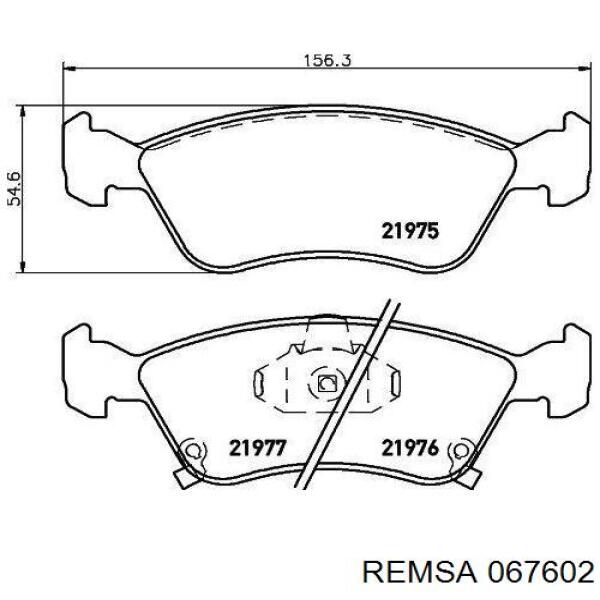 Купити 067602 Remsa Колодки гальмівні передні, дискові