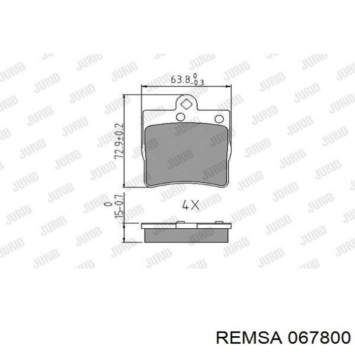 Купити 067800 Remsa Задні колодки