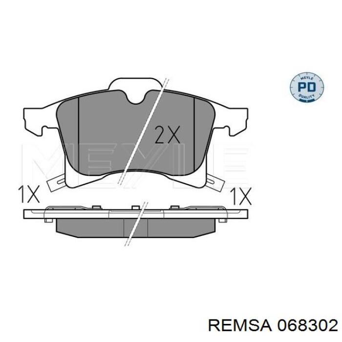 Передні тормозні колодки 068302 Remsa
