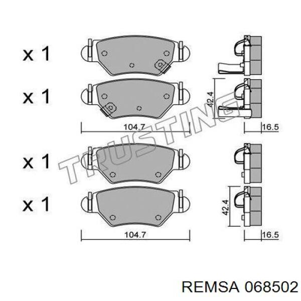 Купити 068502 Remsa Задні колодки