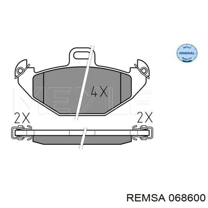Купити 068600 Remsa Задні колодки