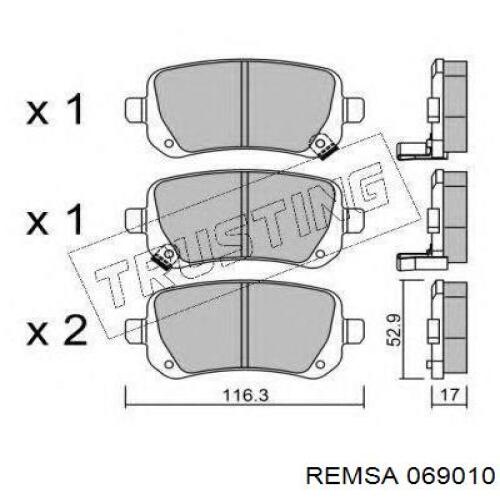 Задні гальмівні колодки Remsa 069010 ціна, від 25.33 USD